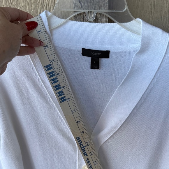 J. Crew White Ladies Button-Up Women's Sweater - Picture 6 of 9